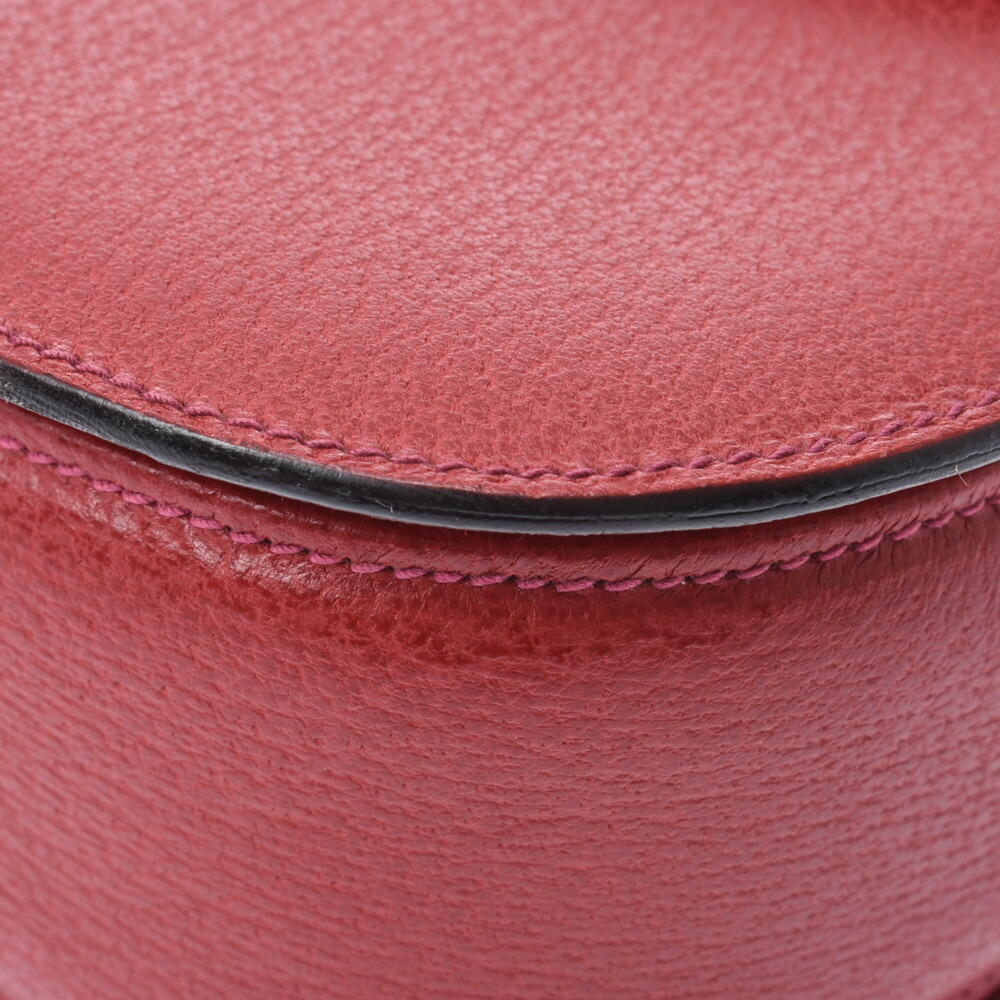 Gucci Bag Handbag Handle Bamboo Pigskin Red Top - Picture 7 of 11